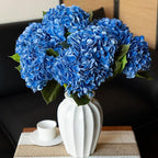 4Pcs 22 inch Lifelike Artificial Hydrangea, 2 Blue & 2 Dark Blue Large Real Touch Flowers Artificial Flowers Dry Flowers Outdoor Wedding Christmas Office Family Party Living Room Table Deco
