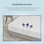 California Design Den Premium Waterproof Mattress Protector for Twin Size Bed - Soft, Cooling, Noiseless, Machine Washable, Fitted Mattress Cover with 8-20 Inch Deep Pockets