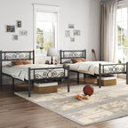 Yaheetech Twin Bed Frames Metal Platform Bed with Headboard and Footboard No Box Spring Needed Easy Assembly,Under-Bed Space: 12.6''/Black/Twin Bed
