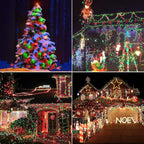 LYHOPE Battery Christmas Lights, 33ft 100 LED Christmas Lights Waterproof 8 Modes Battery Operated String Light for Outdoor & Indoor, Xmas Tree, Wreaths, Holiday Decoration (Red & Green)