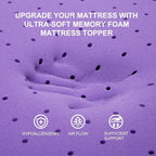SINWEEK 3 Inch Gel Memory Foam Mattress Topper Ventilated Soft Pressure Relieve Mattress Pad, Breathable Bed Topper, CertiPUR-US Certified, King Size