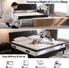 Full Size Mattress 10 Inch, Pocket Spring & Memory Foam Hybrid Mattress with 3D Breathable Knitting Fabric