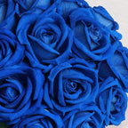 BLEUM CADE 100 Pcs Blue Roses Artificial Flowers, Real Touch Velvet Roses Fake Flowers Bulk, Artificial Roses Bouquet with Long Stems Bridal DIY Wedding Party Centerpiece Decorations
