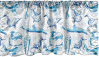 Ambesonne Sea Animals Window Valance, Sketch of Bottlenose Dolphins Playing Laughing in The Ocean Sea Life Print, Curtain Valance for Kitchen Bedroom Decor with Rod Pocket, 54" X 18", Turquoise White