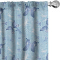 Ambesonne Butterfly Window Curtains, Pastel Color Dragonflies Floral Arrangement Swirls Curves Spring, Lightweight Decor 2-Panel Set with Rod Pocket, Pair of - 28" x 95", White Blue