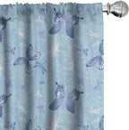 Ambesonne Butterfly Window Curtains, Pastel Color Dragonflies Floral Arrangement Swirls Curves Spring, Lightweight Decor 2-Panel Set with Rod Pocket, Pair of - 28" x 95", White Blue