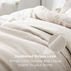 Bedsure Queen Comforter Set - Beige Soft Bedding for All Seasons, Cationic Dyed Bed Set, 3 Pieces, 1 Queen Size Comforter (90"x90") and 2 Pillow Shams (20"x26"+2")