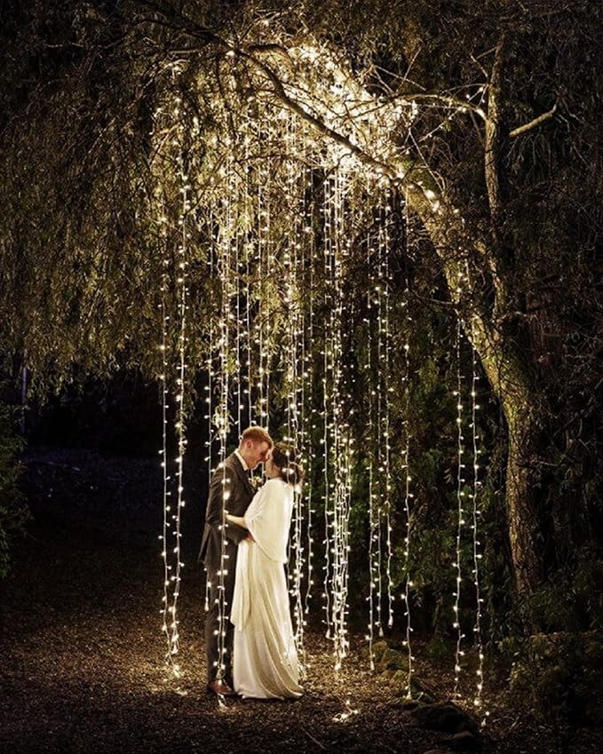 Fairy Lights Battery Operated, Firecracker String Lights Waterproof Silver Wire 5 Feet 60 Led Cluster Starry Lights for DIY Wreath Home Wedding Party Bedroom Mason Jar Holiday Christmas, Pure White
