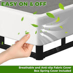 EMODA 7 Inch Split King Box Spring Bed Base, 3500LBS Heavy Duty Metal King Size Box Spring Mattress Foundation with Fabric Cover, Noise-Free, Non Slip, Easy Assembly