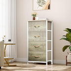 YITAHOME Dresser with 4 Drawers - Fabric Storage Tower, Organizer Unit for Bedroom, Hallway, Hallway, Closets - Sturdy Steel Frame, Wooden Top & Easy Pull Fabric Bins