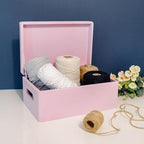 Large Pink Wooden Box Storage with Hinged Lid | 11.8 x 7.87 x 5.51 inches (+-0.5) | with Handles | Gift Box Storage | Product NOT Intended for 15 Years OR Below