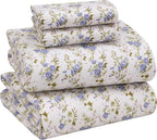 RUVANTI Flannel Sheets Full Size - 100% Cotton Double Brushed Bed Sheets Set, Deep Pockets 16 Inches, All Seasons Breathable & Extra Soft Full Sheets, Warm & Cozy, 4 Piece, Sand Rose