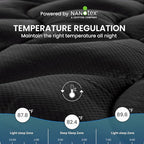 SLEEP ZONE Twin XL Cooling Mattress Topper for College Dorm, Premium Zoned Cool Mattress Pad Cover, Padded Mattress Protector Breathable Washable, Deep Pocket 8-21" (Black, Twin XL)