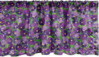Ambesonne Botanical Window Valance Pack of 2, Green Field Full of Burgeoning Pansy Inflorescence Garden Flourish Bedding Plants, Rod Pocket Curtain Valances for Kitchen Bedroom, 42" X 18", Purple