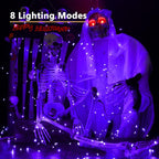 Brizled Halloween Fairy Lights, 2 Pack Total 78FT 240 LED Purple Fairy Lights, 8 Modes Solar Powered Purple Light, Twinkle Outdoor Halloween Light String for Outside Party Home Decor Black Wire