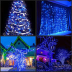YULETIME 200 Blue LED Christmas Lights with White Wire, Pack of 2 Strands 33 Feet 100 Lights UL Certified Holiday String Light Set