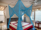 OctoRose Four Post Mosquito Net for Bed Canopy -Fits Queen, King, California King Beds-Indoor & Outdoor Use- HotPink
