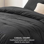 Bedsure California King Comforter Set - Black Soft Bedding for All Seasons, Cationic Dyed Bed Set, 3 Pieces, 1 California King Size Comforter (104"x96") and 2 Pillow Shams (20"x36"+2")