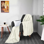 Utopia Bedding Fleece Blanket Throw Size Ivory 300GSM Luxury Anti-Static Fuzzy Soft Microfiber Blanket for Couch, Sofa and Bed (60x50 Inch)