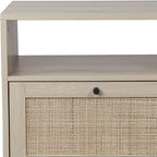 Nathan James Mina Side, End or Accent Table in a Natural Oak Wood Finish & Matte Black Accents with Storage for Living Room or Nightstand for Bedroom, Oak/Black, Set of 2