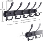 Dseap Coat Rack Wall Mounted - 5 Tri Hooks, Heavy Duty, Stainless Steel, Metal Coat Hook Rail for Coat Hat Towel Purse Robes Mudroom Bathroom Entryway, Rose Gold