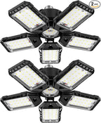 2-Pack LED Garage Lights 2 Pack-160W, 16000LM 6500K with 5+1 Deformable Panels, Indoor LED Shop Light Barn Light Garage Ceiling Lights, E26/E27 for Garages, Warehouse, Shop, Basement