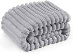 Bedsure Light Grey Fleece Blanket for Couch - Super Soft Cozy Blankets for Women, Cute Small Throws for Girls, 50x70 Inches