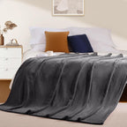 BEAUTEX Fleece Throw Blanket for Couch Sofa or Bed Throw Size, Soft Fuzzy Plush , Luxury Flannel Lap Blanket, Super Cozy and Comfy for All Seasons (Graphite, 50" x 60")