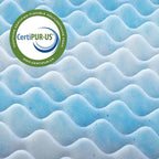 ZINUS 2 Inch Swirl Gel Cooling Memory Foam Mattress Topper, Smaller, More Convenient WonderBox Packaging, Cooling, Airflow Design, CertiPUR-US Certified, Queen
