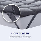 SLEEP ZONE Cooling Mattress Topper Twin XL College Dorm Bedding Quilted Fitted Mattress Pad Cover, Soft Fluffy Down Alternative Pillow Top Bed Topper Deep Pocket 8-21 Inch (Grey, Twin XL)
