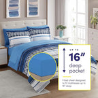 Sweet Home Collection 5 Piece Comforter Set Bag Solid Color All Season Soft Down Alternative Blanket & Luxurious Microfiber Bed Sheets, Mediterranean, Twin