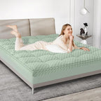 Dual Layer 3 Inch Memory Foam Mattress Topper Twin Size, 2 Inch Gel Memory Foam Plus 1 Inch Cooling Pillow Top Mattress Pad Cover, with 8-21 Inch Deep Pocket, Green