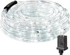 Lighting EVER 33ft 240 LED Outdoor Rope Lights Cool White 6000K, 24 V Connectable, Waterproof Clear Tube String Lights for Deck Railing, Patio Ground, Garden, Yard Lawn, Flower Bed Landscape, Camping