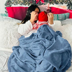 Bedsure GentleSoft Fleece Blanket Twin Size Washed Blue - 300GSM Lightweight Plush Fuzzy Cozy Soft Warm Blanket for Bed, Sofa, Couch, Travel, Camping, 60x80 inches