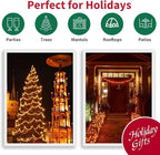 LAMPHOME Super-Bright Extendable Orange Halloween Decoration100 Lights 19.6ft UL Certified Mini Bulb String Lights Set for Outdoor Halloween Home Christmas Tree Garden Holiday Party Patio Decor