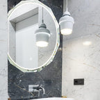 Round LED Bathroom Mirror, Beveled Edge Frameless Wall Mount Bathroom Vanity Mirror with 3-Color and Anti-Fog, 30 Inch, Silver