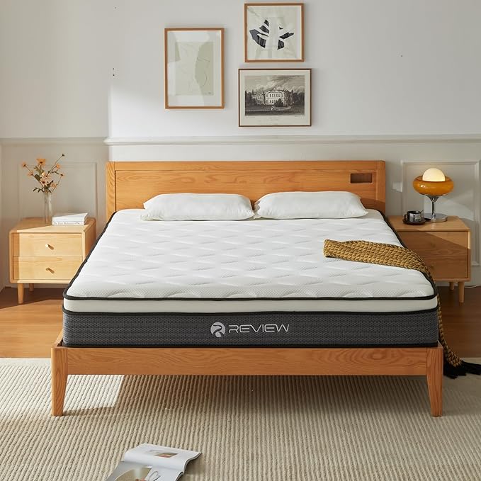 King Size Mattress, 10 Inch King Mattress in a Box, Memory Foam Hybrid Mattresses with Individual Pocket Spring for Motion Isolation & Silent Sleep, Pressure Relief, Medium Firm