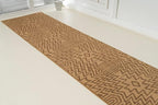 Custom Length Cut to Size Tribal Ethnic Southwestern Inspired Hallway Runner Rug, Non Slip Rubber Backed, 31 inch Wide X Customized Length, Inca Tan, 31 inch X 8 feet
