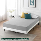 ZINUS 4 Inch Box Spring with Cover, No Assembly Mattress Foundation, Sturdy Metal Structure, Full, White