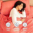 Twin XL Size 3 Piece Sheet Set - Comfy Breathable & Cooling Bed Sheets Set - Hotel Luxury Bedding for Women, Men, Kids, Teens, Boys & Girls - Deep Pockets, Ultra-Soft, Wrinkle Free - Oeko-Tex - Coral