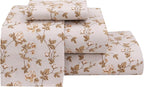 RUVANTI Flannel Sheets Twin Size - 100% Cotton Double Brushed Twin Sheets Set, Deep Pockets 16 Inches, All Seasons Breathable & Extra Soft Bed Sheets, Warm & Cozy, 3 Piece, Dazzale