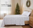 RUVANTI Flannel Sheets California King Size - 100% Cotton Brushed Cal King Bed Sheets Set - Deep Pockets 14 Inches - All Seasons Breathable & Extra Soft - Warm & Cozy, 4 Piece, Rustic Homestead