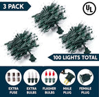 Joiedomi Clear Christmas String Lights Indoor,300(3x100) Mini Warm White Fairy Light,64.2 FT Lighting Decor for Patio Dorm Classroom Bedroom Holiday Wedding Party Garland Birthday Festival,Green Wire