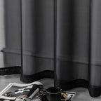 DUALIFE Black Curtains 120 Inches Long for Living Room 2 Panels Grommet Window Semi Sheer Extra Long Curtains for High Ceiling Bedroom Party Parties Backdrop 10 FT Floor Length