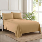 Twin Sheets - Breathable Luxury Sheets with Full Elastic & Secure Corner Straps Built In - 1800 Supreme Collection Extra Soft Deep Pocket Bedding Set, Sheet Set, Twin, Taupe