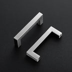 Ravinte 3 Pack 3-1/2 Inch Square Cabinet Handles Satin Nickel Pulls Brushed Nickel Drawer Pulls Kitchen Cupboard Hardware for Cabinets Cupboard Drawer Handles