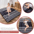 MAXYOYO Japanese Futon Mattress - Thick Comfortable Roll Up Sleeping Pad, Twin, Black Stripe