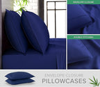 Full Sheets by Pure Bamboo, Genuine 100% Organic Viscose Derived from Bamboo Bed Sheet Set, Luxuriously Soft & Cooling, Double Stitching, Lifetime Quality Promise (Full, Cobalt Blue)