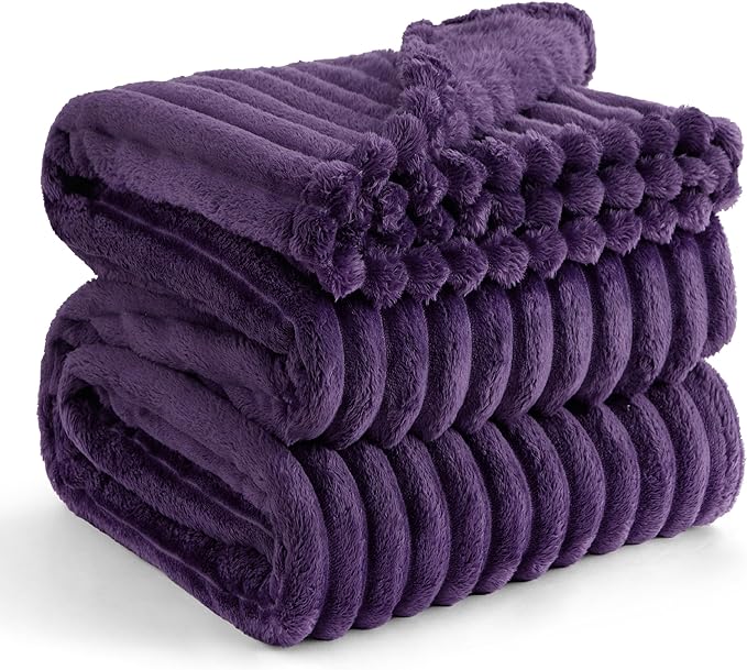 Bedsure GentleSoft Purple Fleece Blanket for Couch - Cozy Soft Blankets for Women, Cute Small Throws for Girls, 90x90 Inches