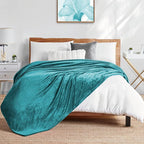 Walensee Fleece Blanket Plush Throw Fuzzy Lightweight (Throw Size 50x60 Teal) Super Soft Microfiber Flannel Blankets for Couch, Bed, Sofa Ultra Luxurious Warm and Cozy for All Seasons